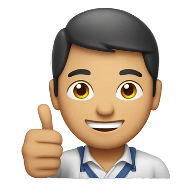 Smiling Kyrgyz man showing thumbs up  sticker