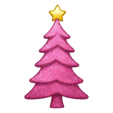 Pink sparkly christmas tree sticker