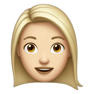 White Woman with big mouth, small eyes and pixie straight dark brown hair sticker