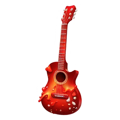 Guitar splashed with red sticker