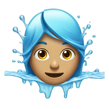 Water splashing on face sticker