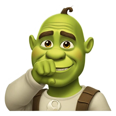 Shrek holding up ring finger sticker