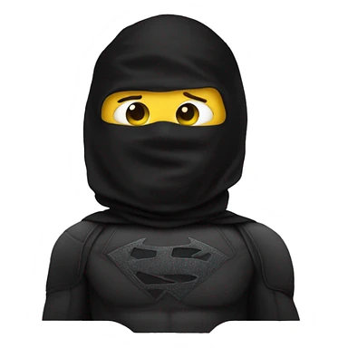 superhero with 3-hole balaclava, everything black sticker
