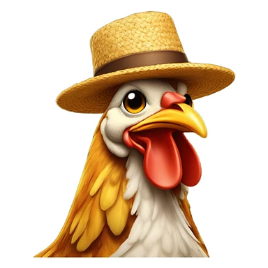 Chicken with hat sticker
