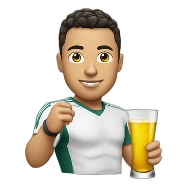 Ronaldo with a alcohol glass sticker