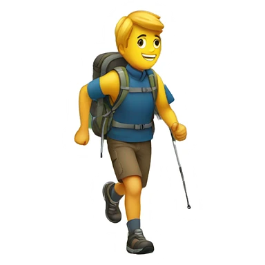 person hiking on trail sticker