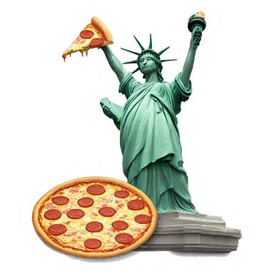 Liberty statue eating pizza sticker