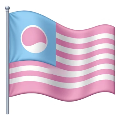 Flag with pink, light pink, white, light blue, white, light pink, and pink stripes sticker