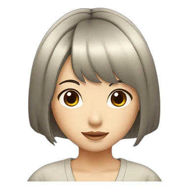 black-short-bob-hair-japanese-girl sticker