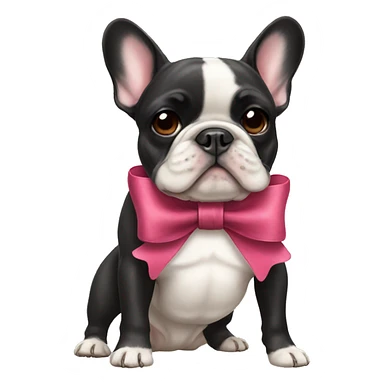 french bulldog with a bow sticker