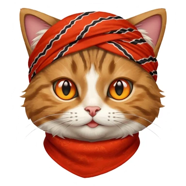 cat with wearing red bandana sticker