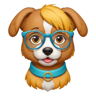 dog with colored hair and spectacles sticker