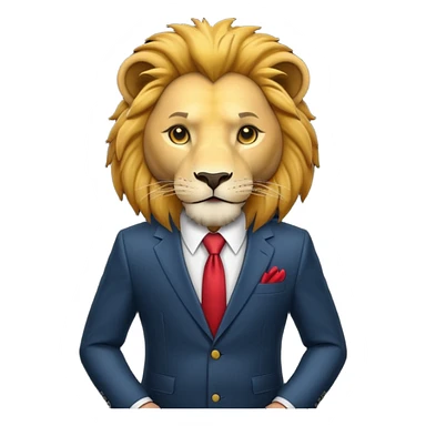 lion in suit  sticker
