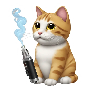 Cat with a vape sticker