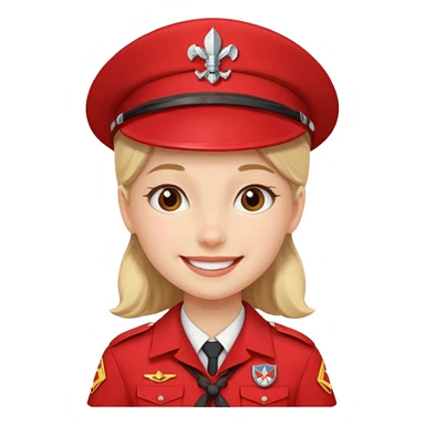 scout girl with red scout uniform sticker