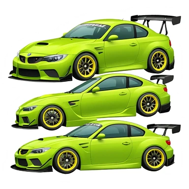 Emoji pack for R2 motorsport company, drift builds, motorsport parts, lime theme, just text on image sticker