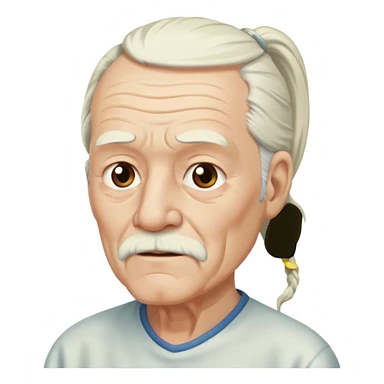 Old man with long white pony tail sticker
