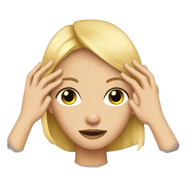 Hands covering blonde girls eyes sticker