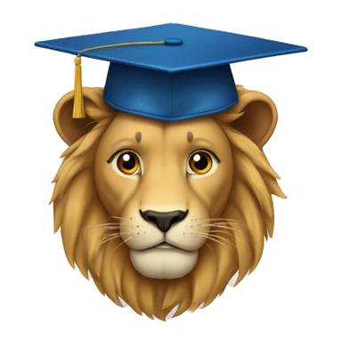 lion with a graduation cap sticker