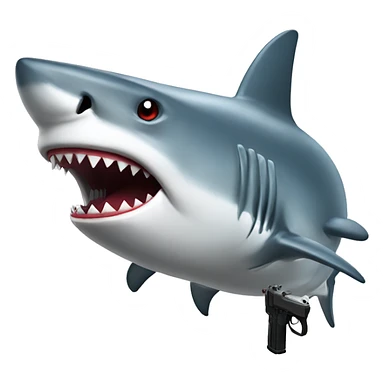 Shark with gun sticker