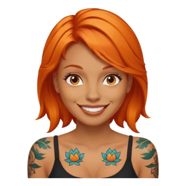 Tattooed woman with orange hair sticker