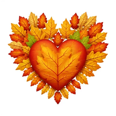 autumn themed heart sticker
