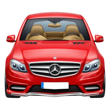 Auto rojo mercedes ben de alante sticker