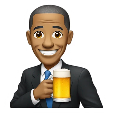 Barack Obama avec une bierre sticker
