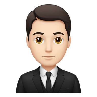 a white man in a black suit sticker