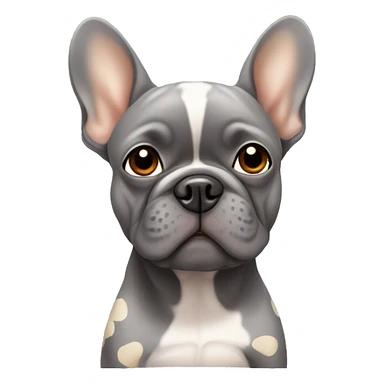 Grey Frenchie with tan spots, one ear floppy sticker
