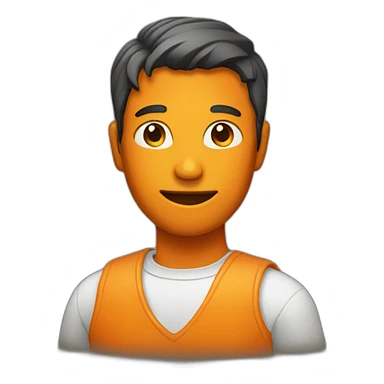 Man with pumkin face sticker