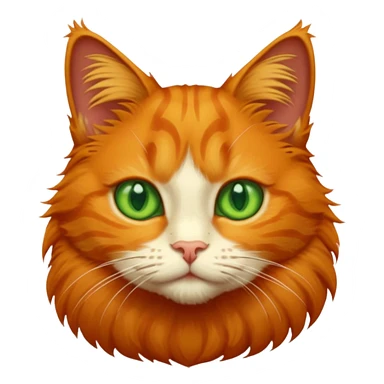 orange cat with green eyes sticker