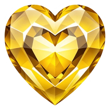 yellow heart with a faceted crystal look sticker