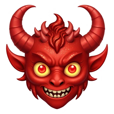 red glitter demon sticker