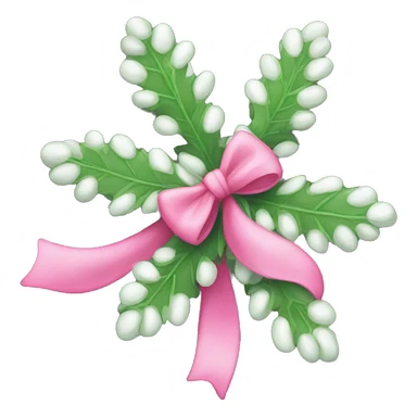 Mistletoe with pink bow sticker