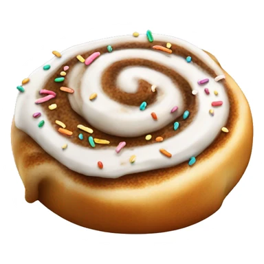 realistic cinnamon roll with sprinkles  sticker
