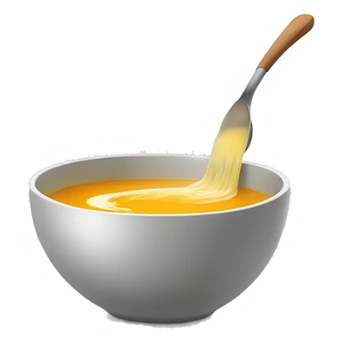 Ladle pouring soup into a clear bowl sticker