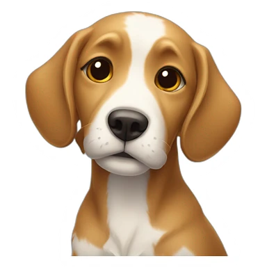 Coeur avec un chien qui fais un câlin  sticker