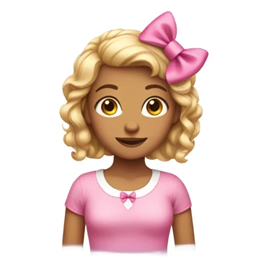 Girl with pink bow sticker