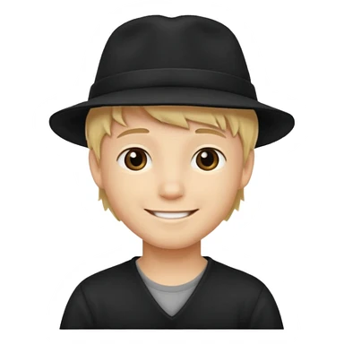 Ragazzo biondo con cappello nero sticker