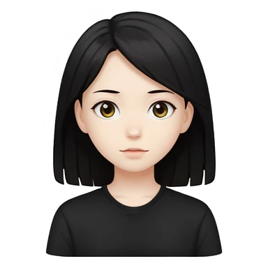 anime dark hair sticker