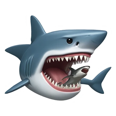 Shark eating bear sticker