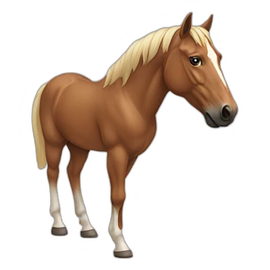 human body with horse head sticker