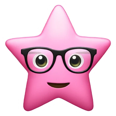Pink star with glasses  sticker