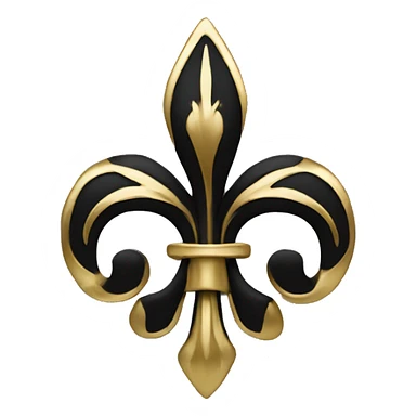 Black and gold fleur de le sticker