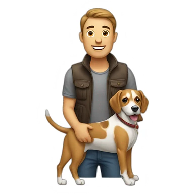 Homme sur un chien sticker