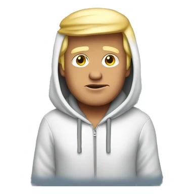Donald Trump wearing a hoodie sticker