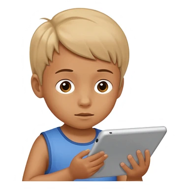 Tabletle oynayan çocuk sticker