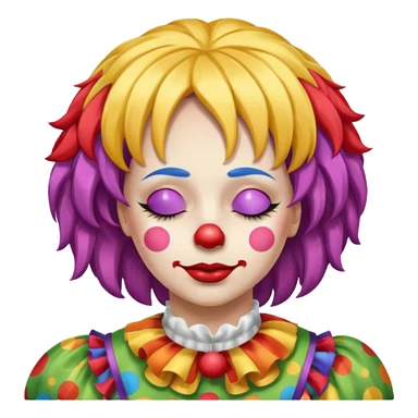 female clown sleeping eyes closed sticker