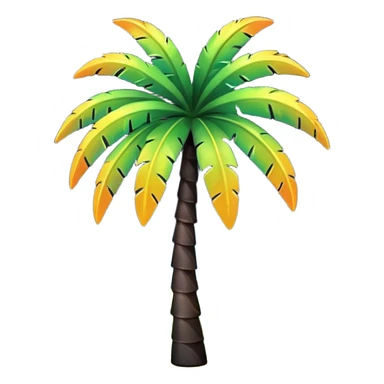 Palmera de negro con un arcoiris de fondo en la noche sticker